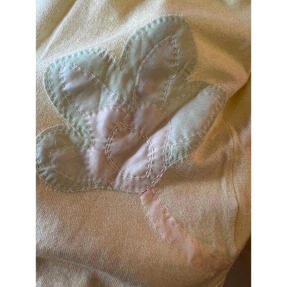 Akris Punto Yellow Floral Appliqué Sleeveless Top Soft Knit Womens Size Small - Picture 3 of 7